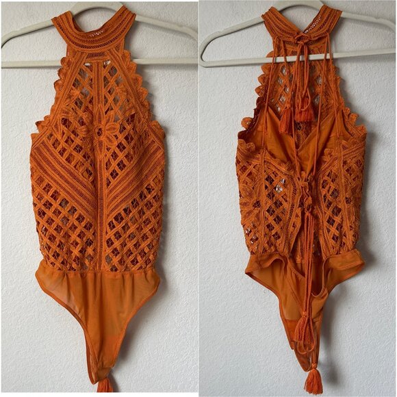 Free People Tops - Intimately Free People Be My Battenburg Boho Crochet Bodysuit